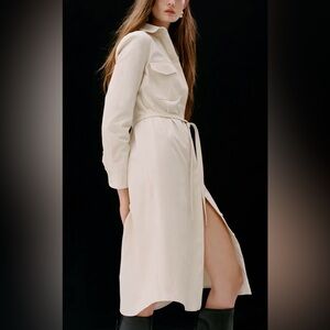 Zara Cream Long Sleeve Dress Size M